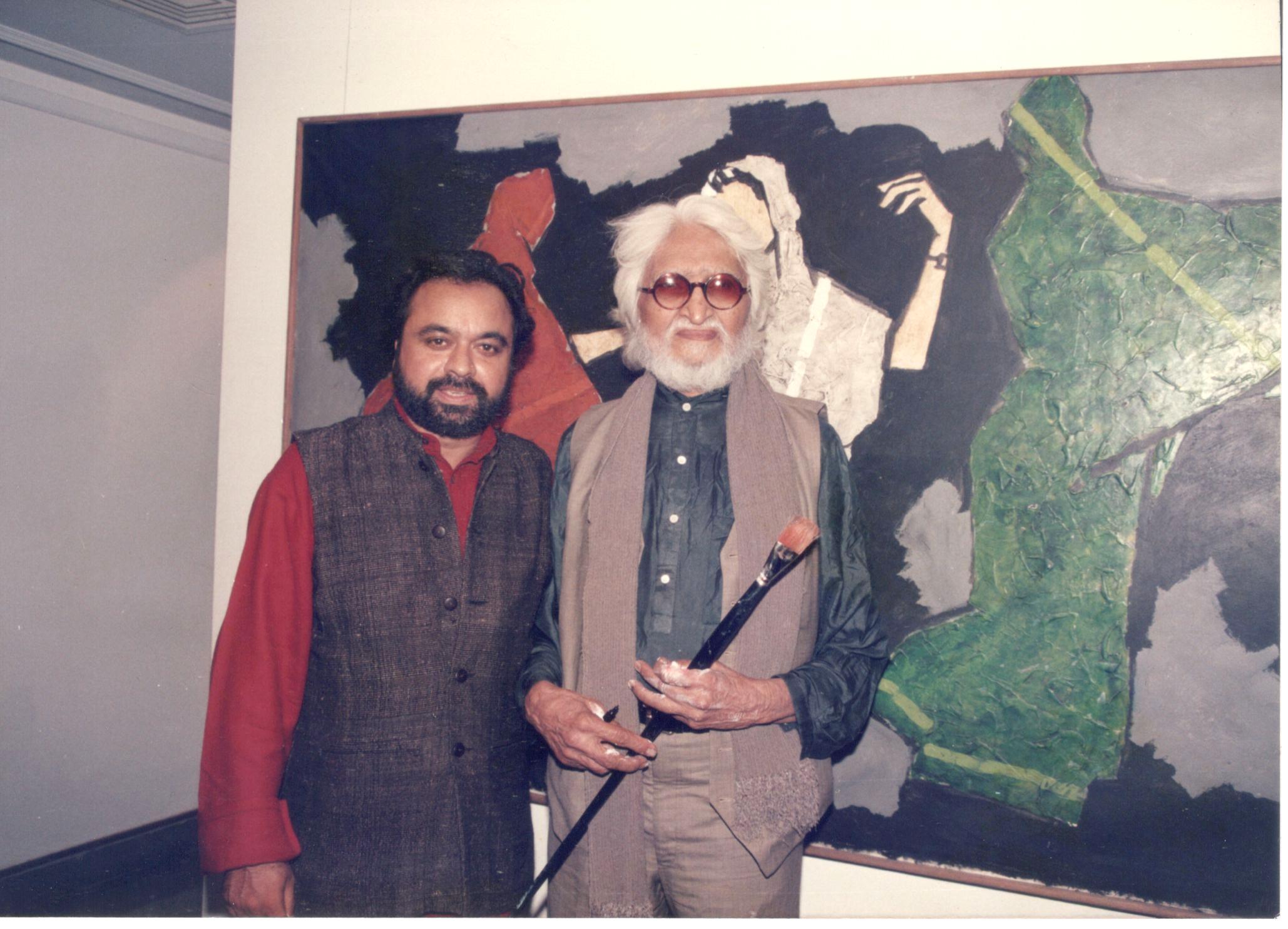 Sanjeev Bhargava (Founder-Director, Seher) With the famous Indian Painter M.F. Husain